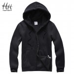 HanHent Fashion Solid Color Fleece Sweatshirts Man Thick Autumn Winter Cardigan Streetwear Fitness Jacket Men's Casual Hoodies