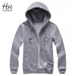 HanHent Fashion Solid Color Fleece Sweatshirts Man Thick Autumn Winter Cardigan Streetwear Fitness Jacket Men's Casual Hoodies