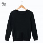 HanHent Fashion Solid Color Sweatshirts Women Men Round Collar Pullover Clothing Basic Streetwear Autumn Spring Hoodies Couples