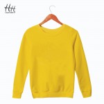 HanHent Fashion Solid Color Sweatshirts Women Men Round Collar Pullover Clothing Basic Streetwear Autumn Spring Hoodies Couples