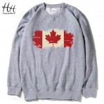 HanHent Fleece O-neck Hoodies Men Canadian Flag Maple Leaf New Brand Design Retro Sweatshirt Luxury Harajuku Sweatshirt Men XXL