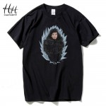 HanHent Game Of Thrones T Shirt Winter Is Coming Tshirts Jon Snow Print Men Shirt O Neck Cotton Wolf Man Tees T-shirts For Men