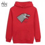 HanHent Game of Thrones Wolf Fashion Thin Hoodies Stark Winterfell Cotton Hip Hop Sweatshirts Winter Is Coming Black Clothing