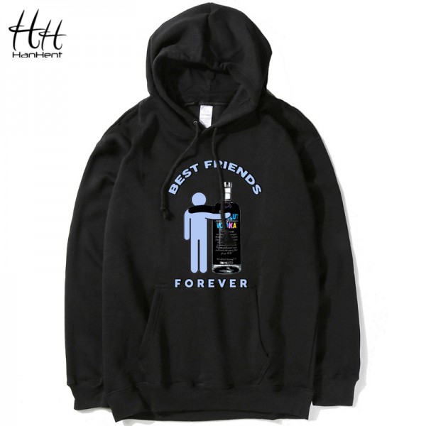 HanHent Russian Absolute Vodka Thin Hoodies Best Friends Forever Sweatshirt Men Hood L-4XL Drinker Booz Funny Creative Logo