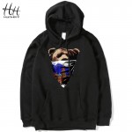 HanHent Russian Style Moscow Brown Bear Thin Mens Hoodies And Sweatshirts Brand Clothing 2016 Autumn Top Quality Sweatshirt Male