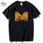 HanHent Summer Men Cotton Clothing Motorcycle Print T-shirts Camisetas t shirt Fitness tops Tees Skateboard mens t-shirts TH5267