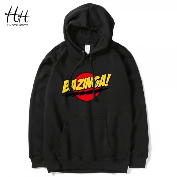 HanHent The Big Bang Theory Bazinga Hoodies Men Fashion Letter Printed Sweatshirts Hip Hop Rock Casual Shelton Hoodie Boys