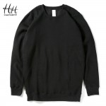 HanHent Winter Thick Sweatshirts Men Warm Pullover Streetwear Round Collar Sportswear Solid Color Fleece Hoodies Couples AH0002
