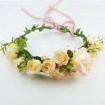 Handmade rose Flower crown Garland Halo for Wedding Travel Festivals Girl flower wreath Headpiece Decorations coroa de flores