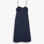 Haoduoyi 2017 Summer Fashion Women Solid Deep Blue Casual Off Shoulder Shift Dress Sexy Backless Sashes Spaghetti Strap Dress