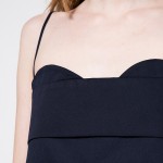 Haoduoyi 2017 Summer Fashion Women Solid Deep Blue Casual Off Shoulder Shift Dress Sexy Backless Sashes Spaghetti Strap Dress