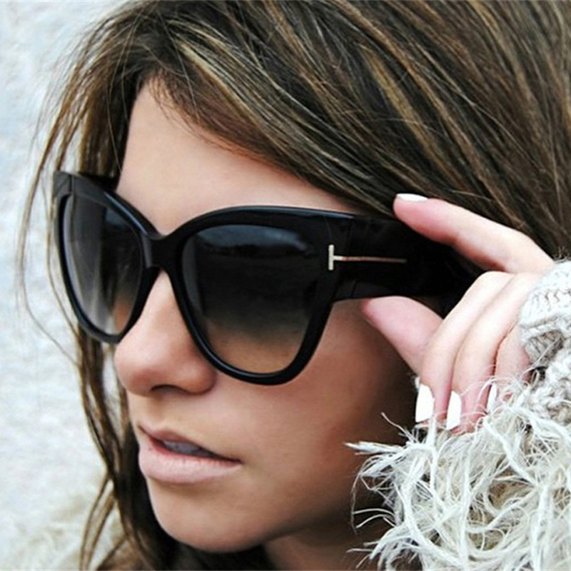 Hapigoo Fashion Vintage Oversize Cat Eye Sunglasses Women Brand