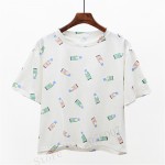 Harajuku Anime Totoro Print T Shirt Women 2017 Summer Style Kawaii Short White Tee Shirt Femme Camiseta Female Cartoon Crop Top