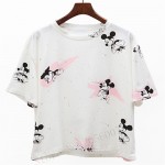 Harajuku Anime Totoro Print T Shirt Women 2017 Summer Style Kawaii Short White Tee Shirt Femme Camiseta Female Cartoon Crop Top