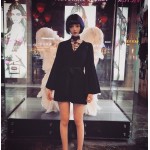 Harajuku V-Neck Bandage Sexy Black Dress Ladies Korean Girl Pagoda Sleeve Long Sleeve Bandage Punk Dress