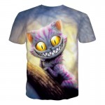 Headbook New Fashion Men/Women T-shirt Summer Tops Short Sleeve cat 3d Print T-shirt Space galaxy T shirt Cartoon Tees