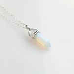 Hexagonal Column Natural Crystal Tiger Eye turquoises pendentif amethyste Stone Pendant Chains Necklace For Women Jewelry