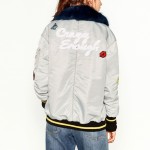 Heyouthoney Military Army green embroidered bomber jacket Fake fur Collar cotton patch femme spring winter outwear tops silver