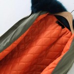 Heyouthoney Military Army green embroidered bomber jacket Fake fur Collar cotton patch femme spring winter outwear tops silver
