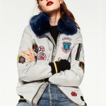 Heyouthoney Military Army green embroidered bomber jacket Fake fur Collar cotton patch femme spring winter outwear tops silver