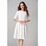 High-End Kate Princess Dress Women White Lace Dress 2017 Short Sleeve  Retro Party Dresses Robe Dentelle Dames Kleding 72280