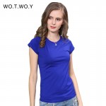 High Quality 18 Color S-3XL Plain T Shirt Women Cotton Elastic Basic T-shirts Female Casual Tops Short Sleeve T-shirt Women 002