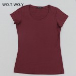High Quality 21 Candy Color Cotton Basic T-shirt Women Casual O-neck Female T Shirt For Women Short Sleeve Female Tops 001