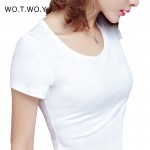 High Quality 21 Candy Color Cotton Basic T-shirt Women Casual O-neck Female T Shirt For Women Short Sleeve Female Tops 001