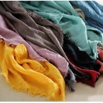 High Quality Size 200cm x 146cm 2016 NEW Arrived LINGSHANG  Women Cotton&Linen Scarf  Fashion Warm Solid Colors Shawl
