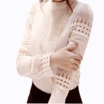 High Quality Spring Autumn Women's Shirts Long-sleeved Blouses Slim Basic Tops Hollow Lace Shirts For Female J2531