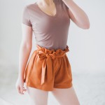 High Quality V-Neck 15 Candy Color Cotton Basic T-shirt Women Plain Simple T Shirt For Women Short Sleeve Female Tops 077