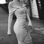 High Quality!! Women Charming Off The Shoulder Mid Calf Dress Long Sleeve Vogue Stylish Buttons Maxi Bodycon Sexy Club Dresses