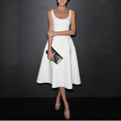 High quality 2017 Women Summer plus size Vintage A-Line Dress Office Lady One-piece Dress Female Vestido Ball Gown