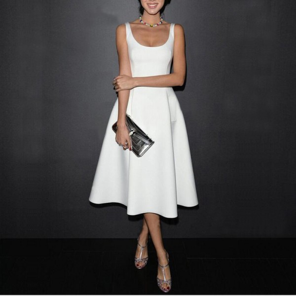 High quality 2017 Women Summer plus size Vintage A-Line Dress Office Lady One-piece Dress Female Vestido Ball Gown