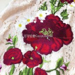High quality New 2017 spring summer runway brand fashion women sexy lace dress floral rose embroidery elegant mid-calf dresses