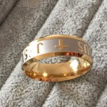 High quality large size 8mm 316 Titanium Steel silver gold color jesus cross Letter bible wedding band ring men women
