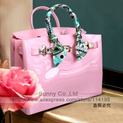 High quality luxury fashion summer beach bag jelly candy color bag women tote casual lock bag purse bolsas office handbags