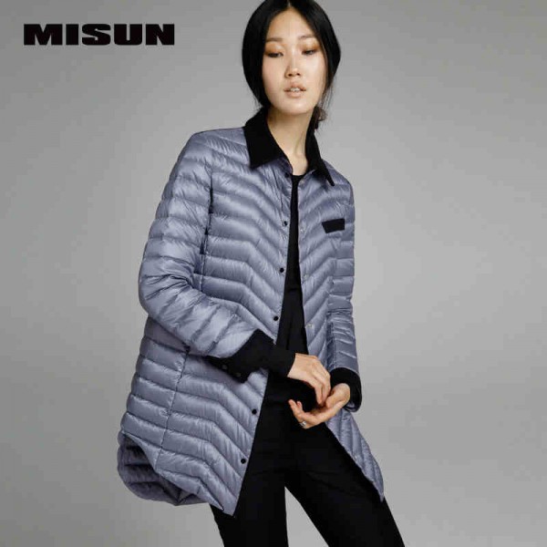 High quality misun 2017 spring  thin coat medium-long down coat  female brief jackets new hot sell 