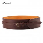 Himunu Genuine Leather Belt For Women Fashion Pin Buckle Cowhide Leather Women Belts Joker Wide Belts Womens