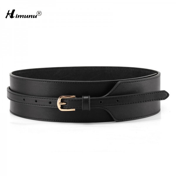 Himunu Genuine Leather Belt For Women Fashion Pin Buckle Cowhide Leather Women Belts Joker Wide Belts Womens