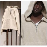 Hiphop Brand Kanye West Half Zipped Hoodies Autumn&Winter 2017 Mens Skateboard Polar Fleece Warm Zippered Coats Free Shipping