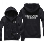 Hollywood Undead Letter Men Zipper Hoodies Print Male Black Hoodie Hooded Sweatshirt Winter Clothing Punk Hippie Clothes