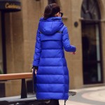 Hooded women winter jacket 2016 Casual Thick Warm Blue Black Long Coats  Down jacket for Pregnant Women Plus Size XL- 5XL YRF121