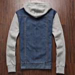 Hoodie men 2017 spring fashion men's cotton hoodie jeans jackets outerwear patchwork Denim Jacket Men Hoody Plus M-5XL