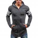 Hoodies Men New European and American Style Letters Printed Assassins Creed Hoodie Sweatshirt Men Coat with Unique Zipper Design