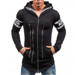 Hoodies Men New European and American Style Letters Printed Assassins Creed Hoodie Sweatshirt Men Coat with Unique Zipper Design