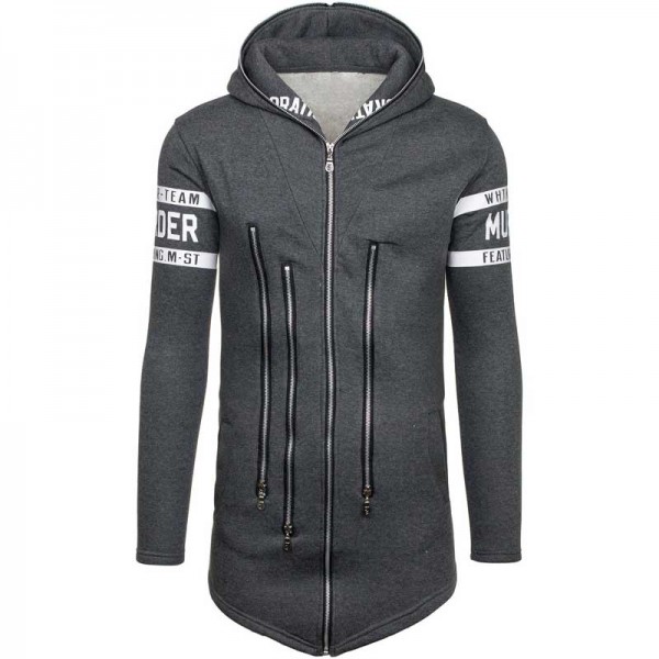 Hoodies Men New European and American Style Letters Printed Assassins Creed Hoodie Sweatshirt Men Coat with Unique Zipper Design