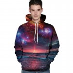 Hoodies men streetwear sweatshirt men harajuku colourful sunrise 3D universe starry hoodie brand clothing casual couple pullover