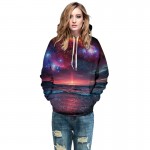 Hoodies men streetwear sweatshirt men harajuku colourful sunrise 3D universe starry hoodie brand clothing casual couple pullover