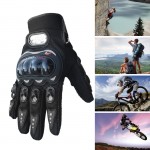Hot 1 Pair Carbon Fiber Pro-Biker Bike Motorcycle Gloves Outdoor Sports Cycling Racing Driving Gloves Full Finger ME3L
